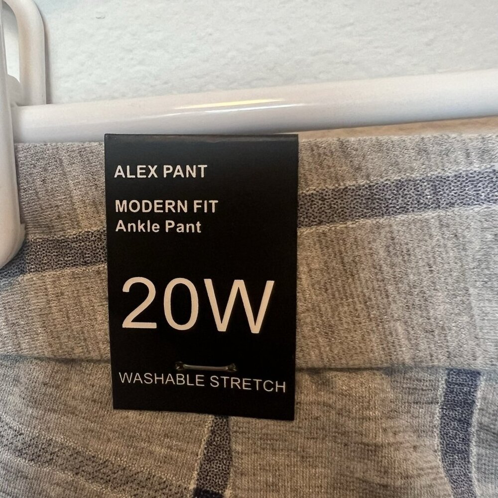 Amanda +Chelsea Women Alex Pant Modern Fit Straight Ankle Size 20W Stretch Plaid - Picture 4 of 12